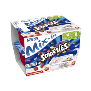 NESTLÉ Yogur de fresa con Smarties 2 x 0.128kg