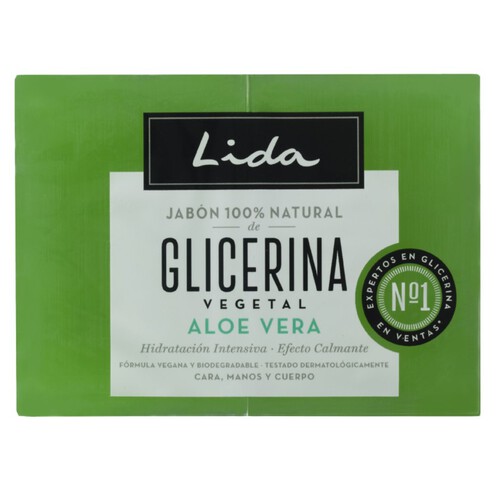 Lida Jabón 100 Natural De Glicerina Vegetal Y Aloe 2 X 1 Por Envase 1048