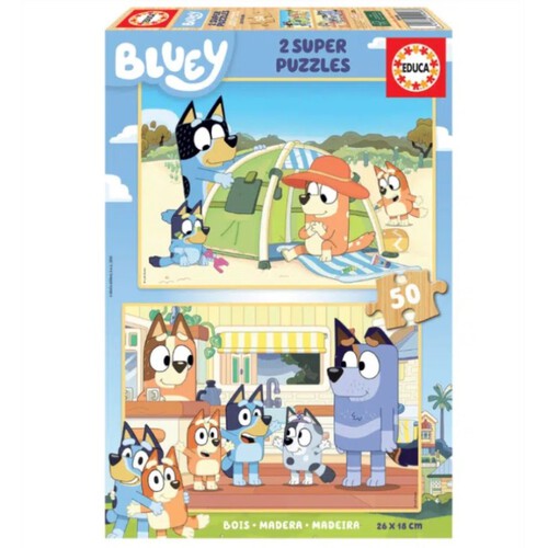 EDUCA Trencaclosques de fusta de Bluey 2x50P