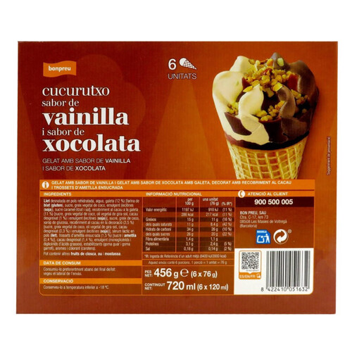 BONPREU Cucurutxo sabor de vainilla i sabor de xocolata