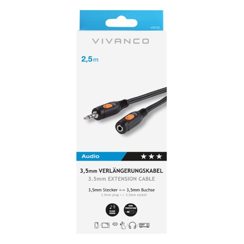 VIVANCO Prolongació de cable jack de 3,5 mm