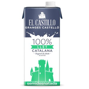 EL CASTILLO Leche UHT semidesnatada en cartón 1L