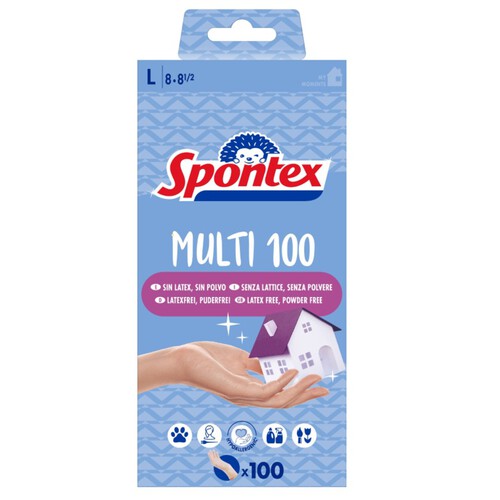 SPONTEX Guants de vinil talla L