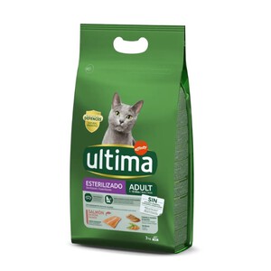 ULTIMA Comida de salmón para gato adulto esterilizado 3kg